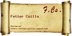 Fetter Csilla névjegykártya